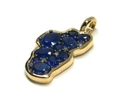 Medium 14KYG Lake Tahoe Pendant w/ Sapphires & Diamonds